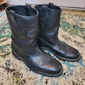 Mason Western Leather Black Western Cowboy Workwear Boot, Size 7.5 Wide Width
